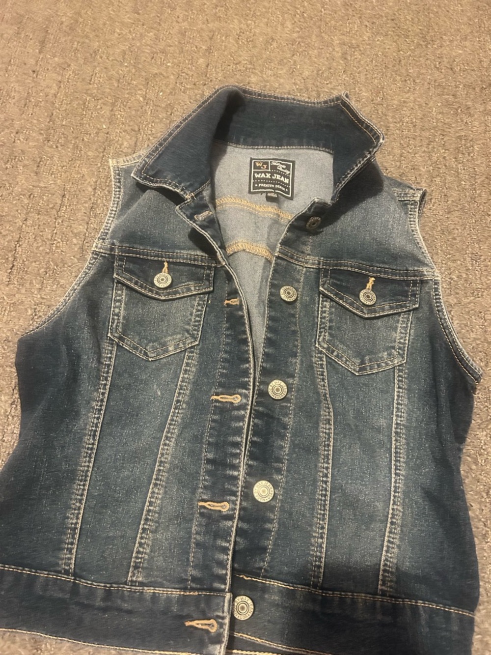 Wax Jean Dark Indigo Denim Vest